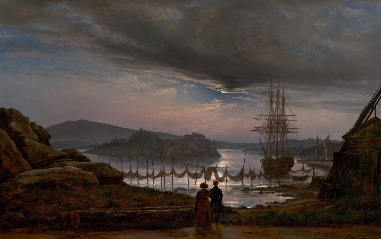 Utsikt från Vaekero nära Christiania, 1827. av Johan Christian Dahl