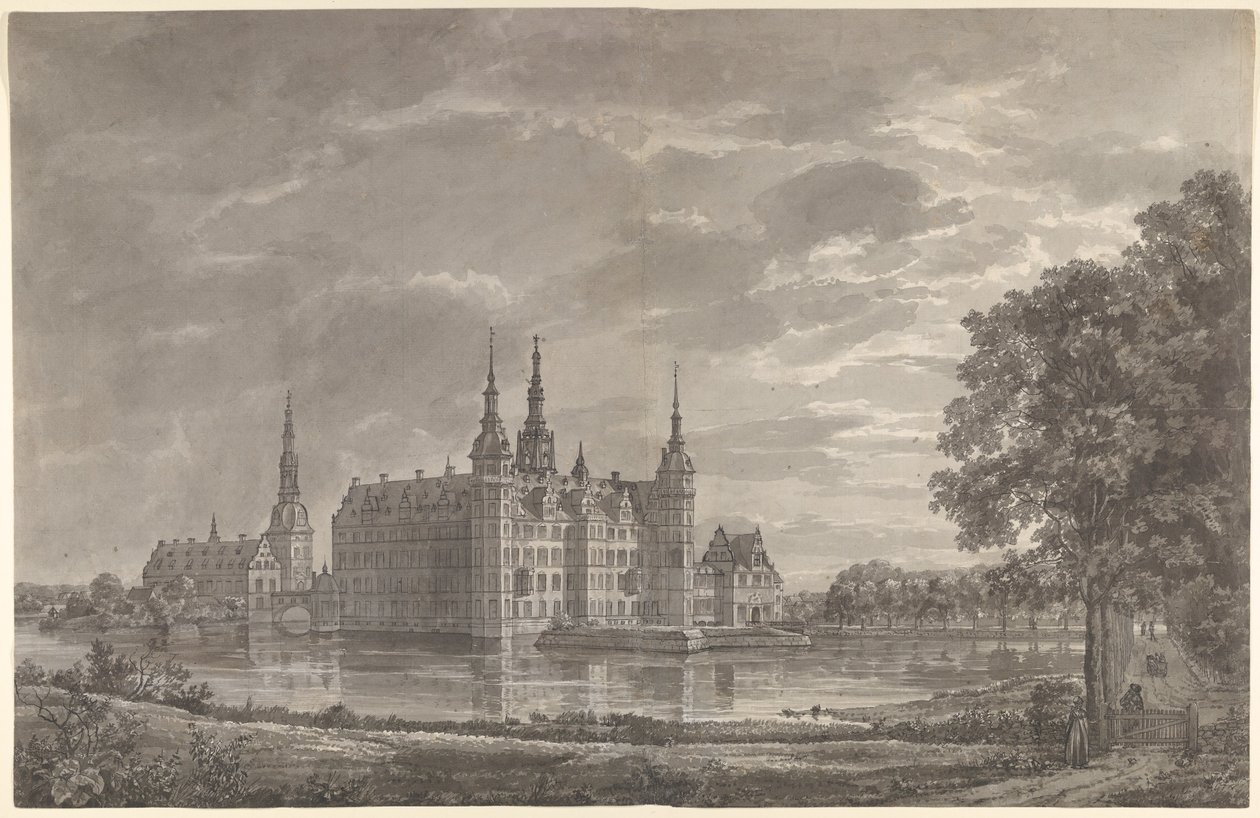Utsikt över Frederiksborgs slott från nordost av Johan Christian Dahl