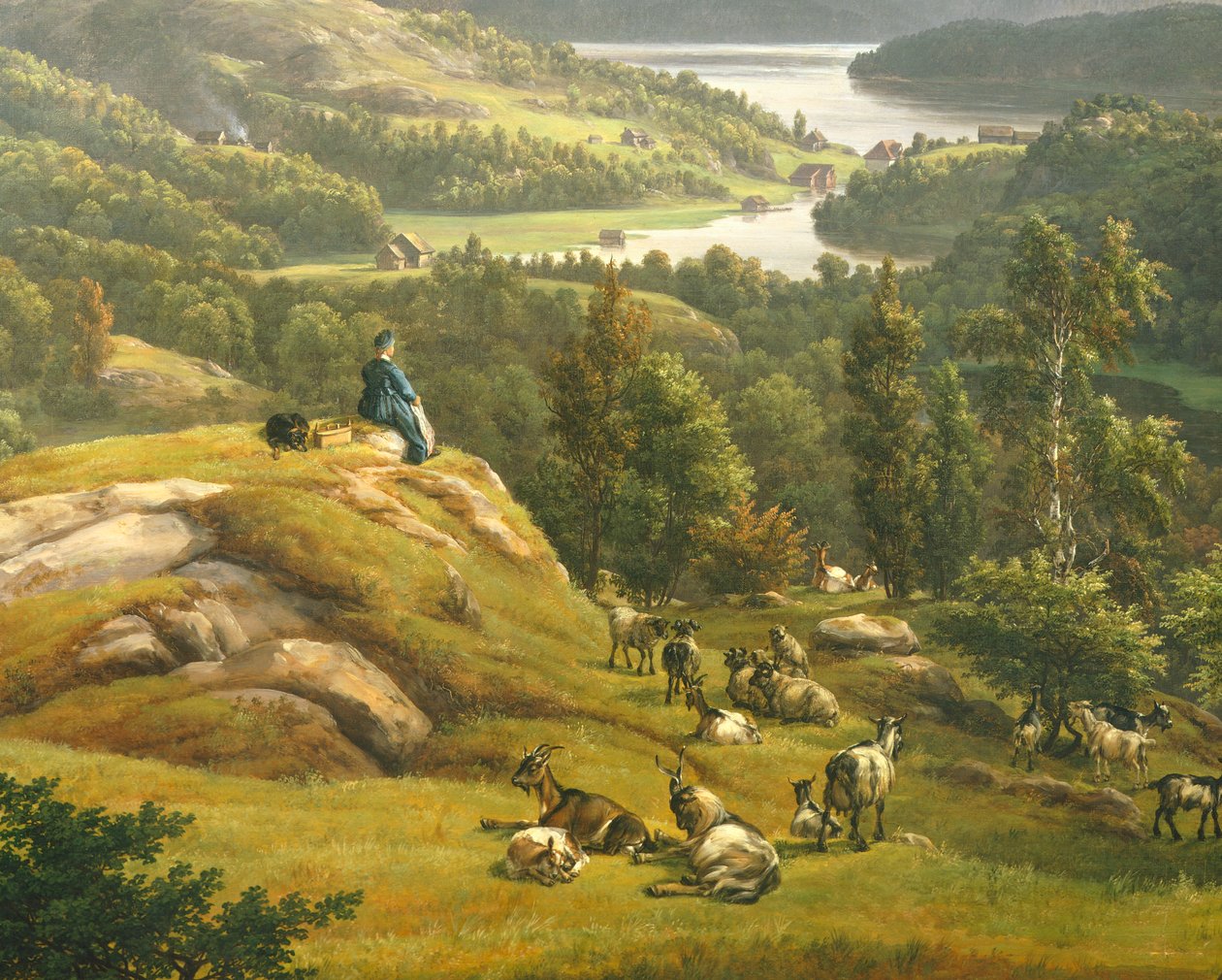 Utsikt över Lysenkloster nära Bergen av Johan Christian Clausen Dahl (1788-1857), Norge 1800-talet av Johan Christian Dahl