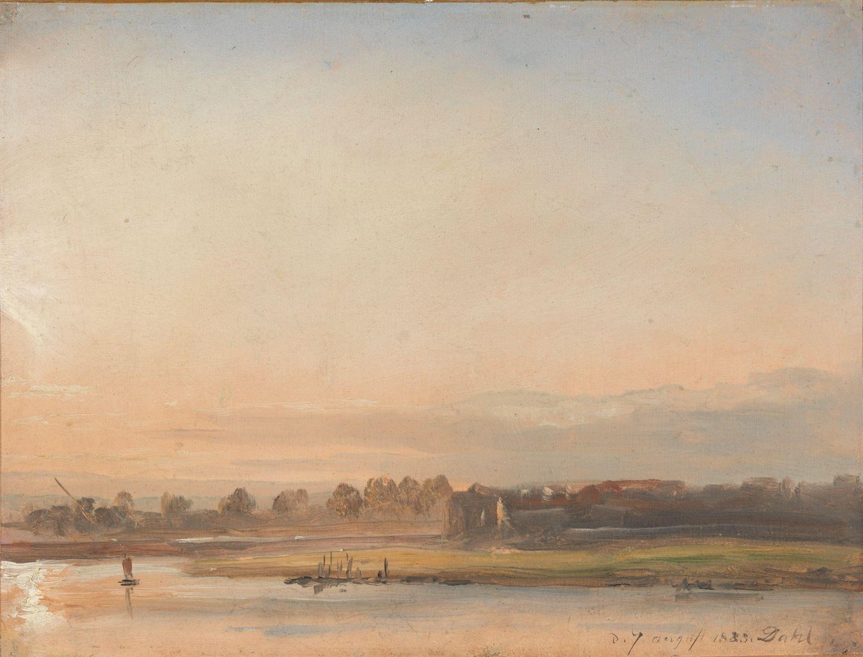 Utsikt över Elbe av Johan Christian Dahl