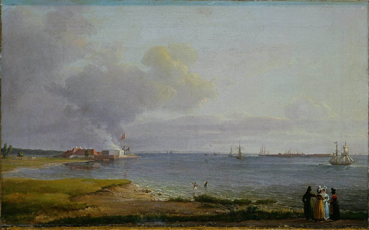 Utsikt över Öresund nära kalkverket av Johan Christian Dahl