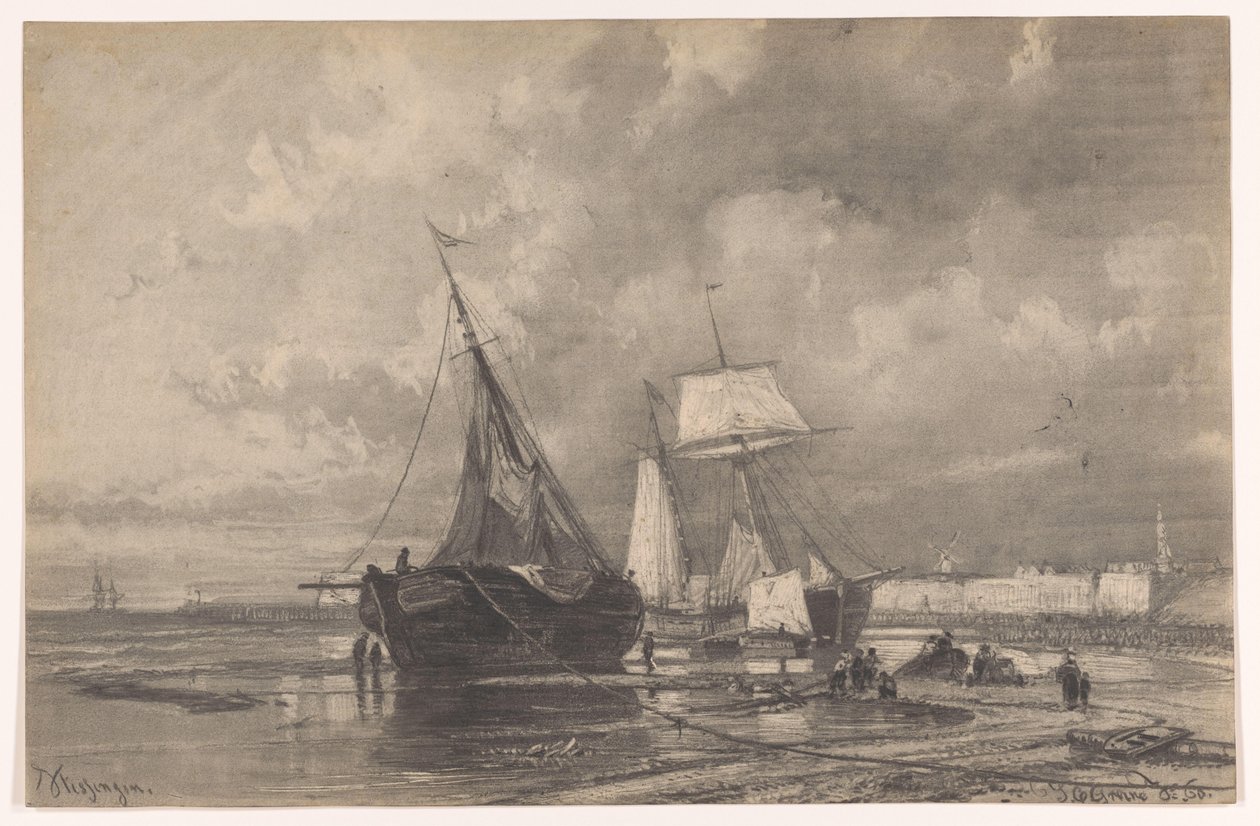 Vlissingen (originaltitel på objekt) av Johan Conrad Greive (signed by artist)