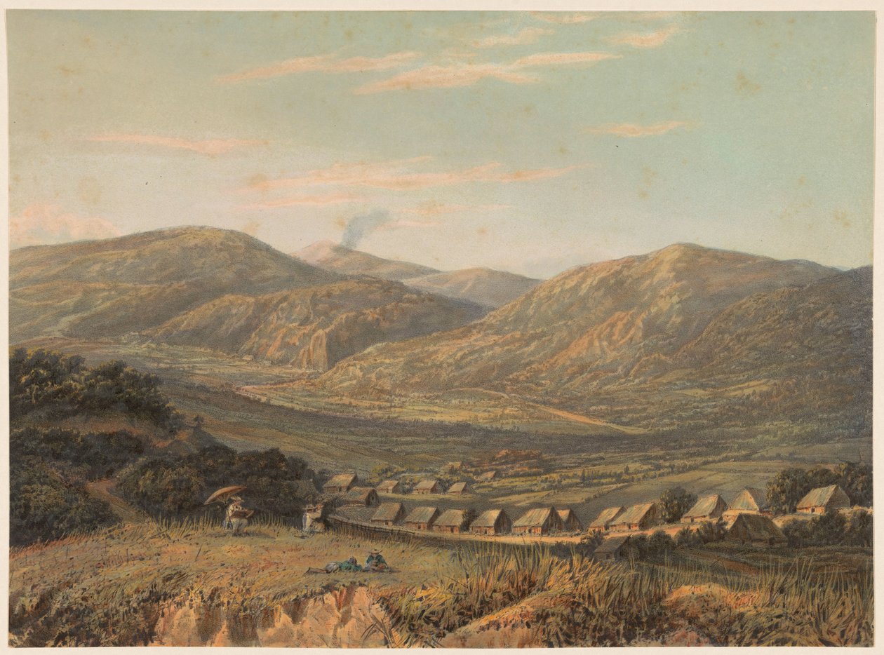 Utsikt över Tenggerbergen I Tengerbergen. (östra hörnet av Java.) (titel på objekt) av Johan Conrad Greive
