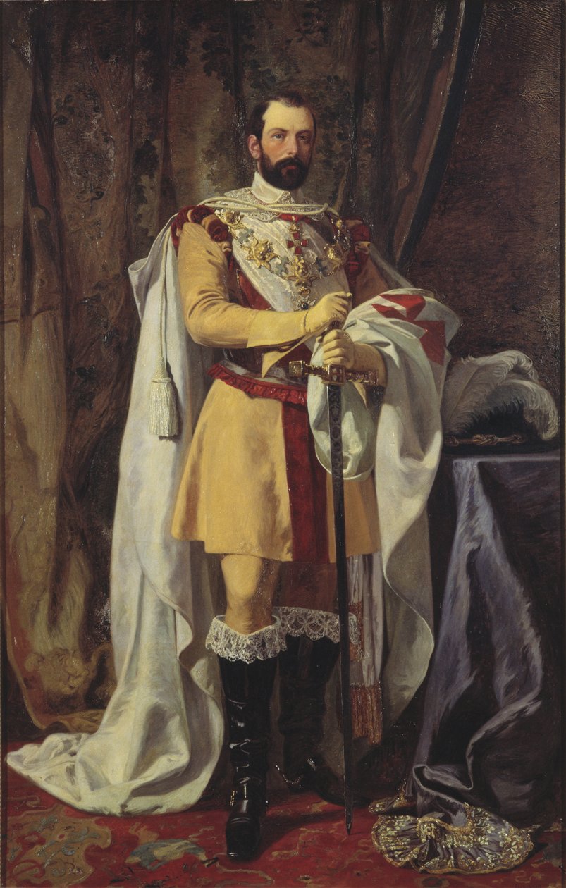 Charles XV roi de Suede - Porträtt av kungen Karl XV av Sverige (1826-1872), av Hockert, Johan Fredrik (1826-1866). Olja på duk av Johan Fredrik Hockert