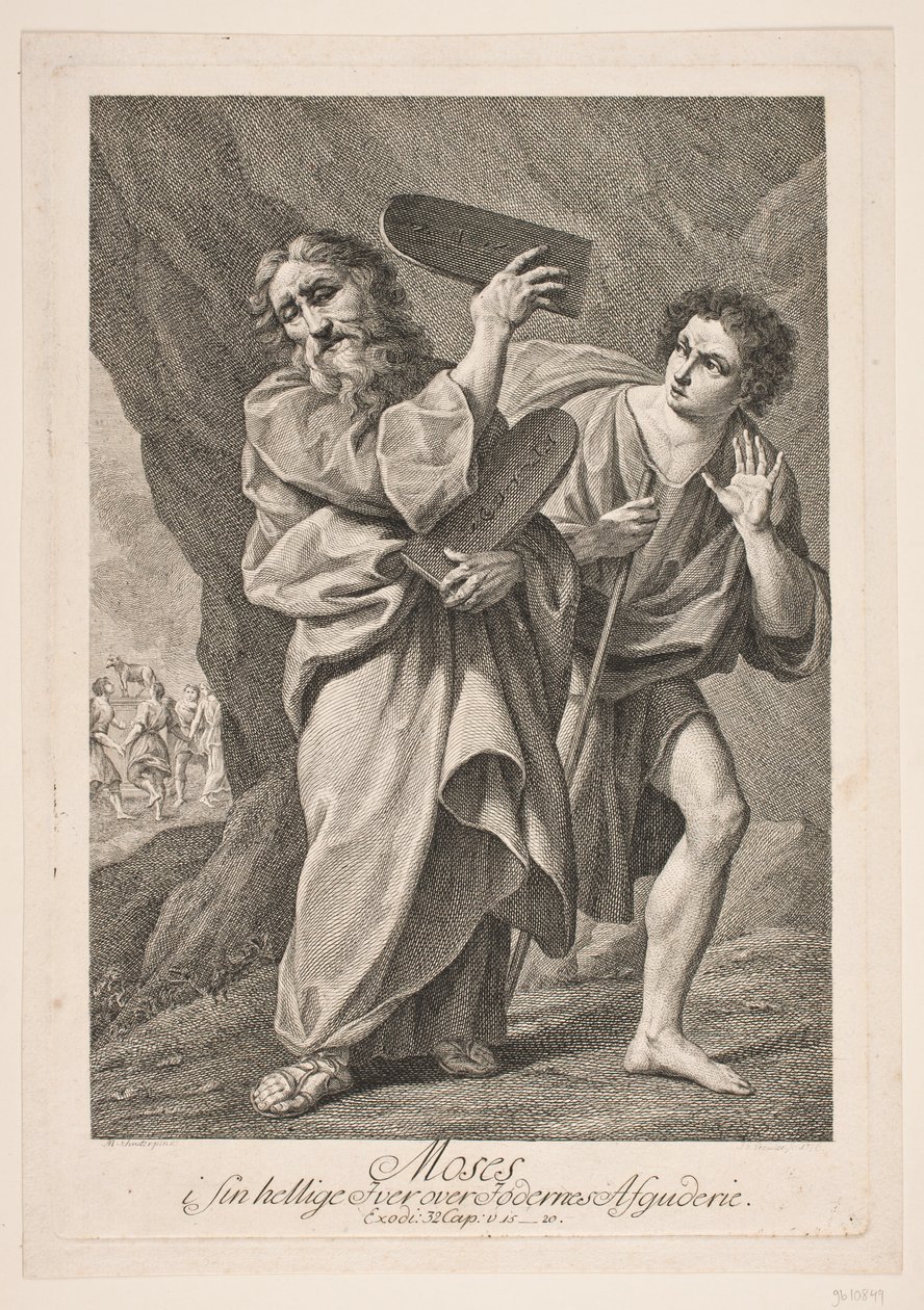 Moses i sin heliga iver över fädernas avgudadyrkan av Johan Georg Preisler