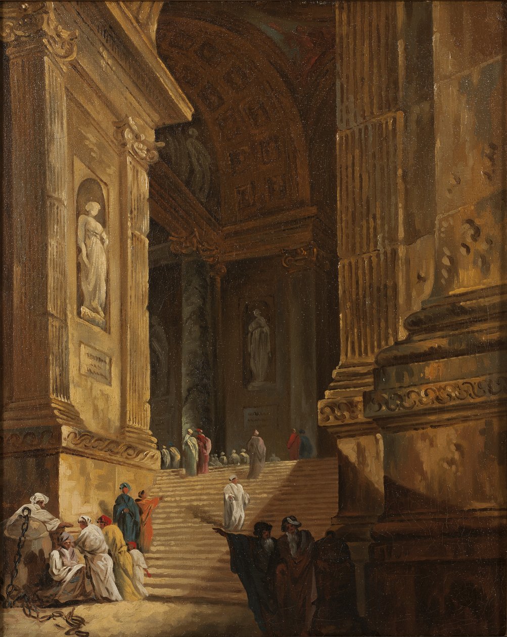 A Temple Staircase, ca 1783 (olja på duk) av Johan Gottlob Brusell