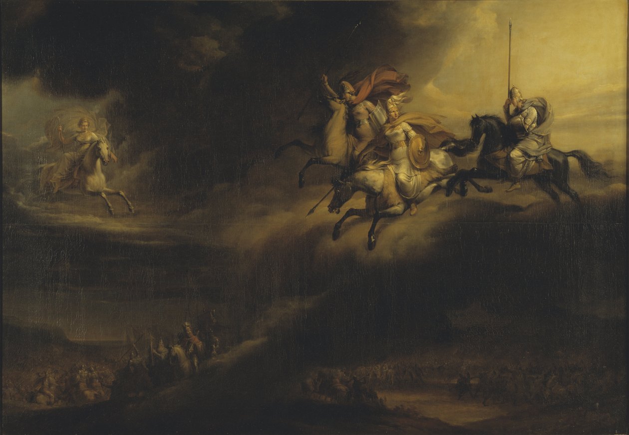 La chevauchee des Valkyries - Valkyriornas färd, av Sandberg, Johan Gustaf (1782-1854). Olja på duk. Mått: 140x201 cm. Nationalmuseum Stockholm av Johan Gustaf Sandberg