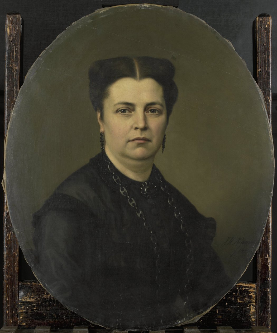 Jeanette Antoinette Pietermaat (1818-70). Hustru till Pieter Mijer av Johan Heinrich Neuman (signed by artist)