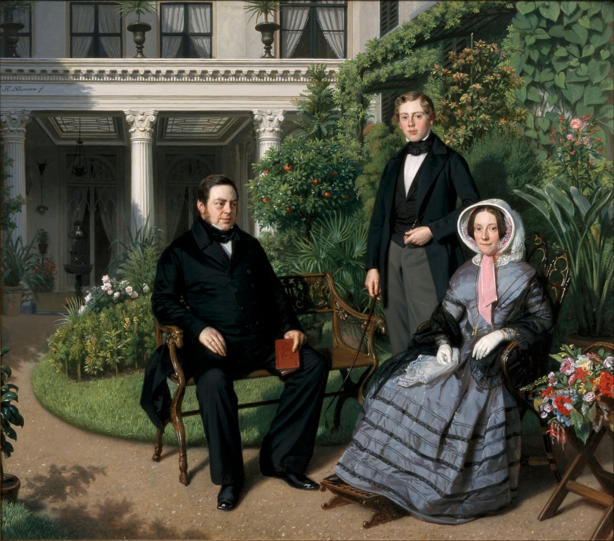 Porträtt av familjen Metelerkamp av Johan Heinrich Neuman