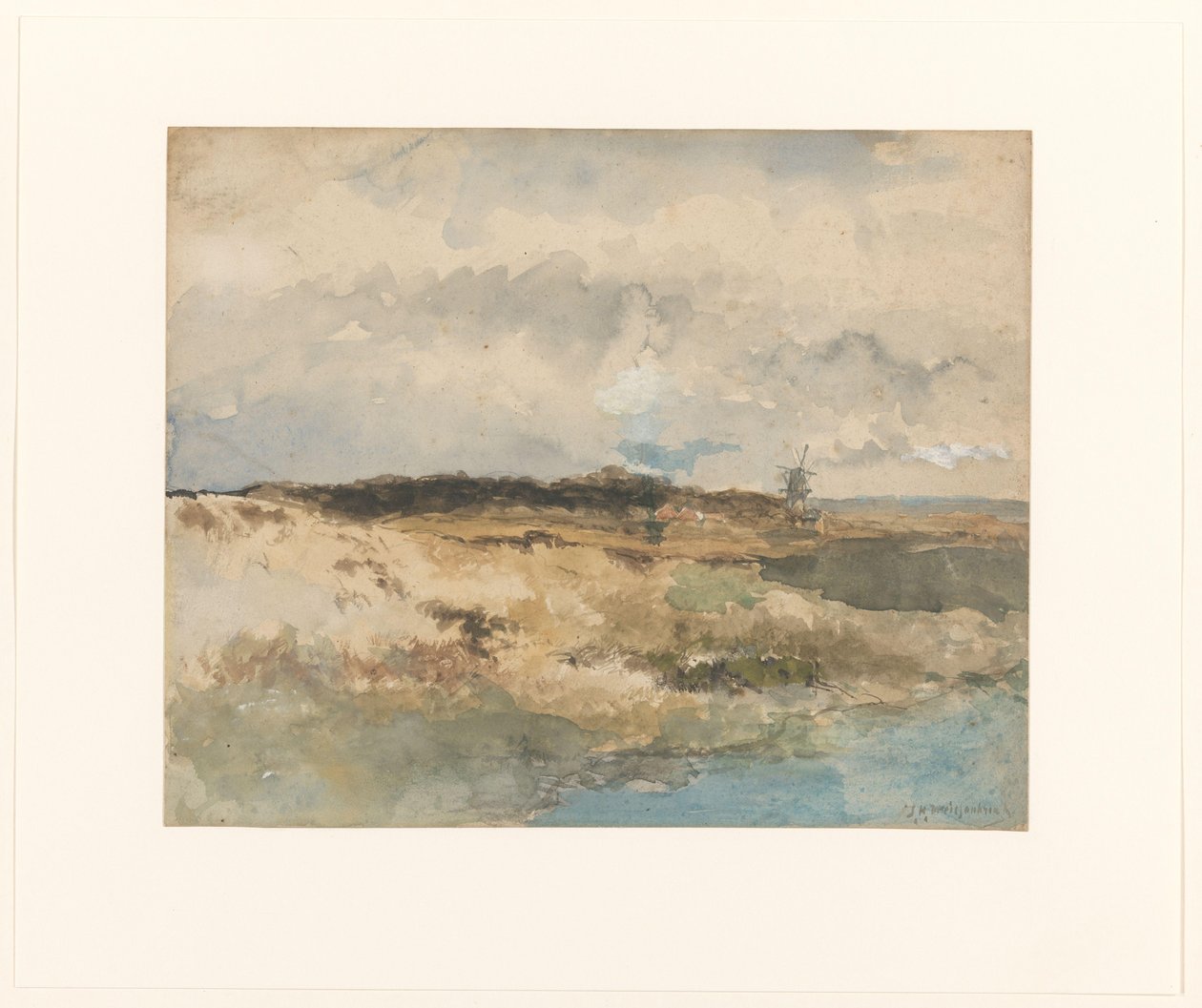 Utsikt över Dekkersduin nära Haag av Johan Hendrik Weissenbruch (signed by artist)