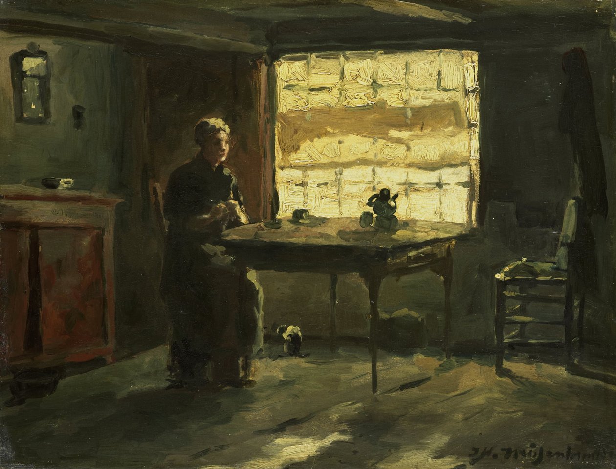 Lantgårdsinteriör av Johan Hendrik Weissenbruch