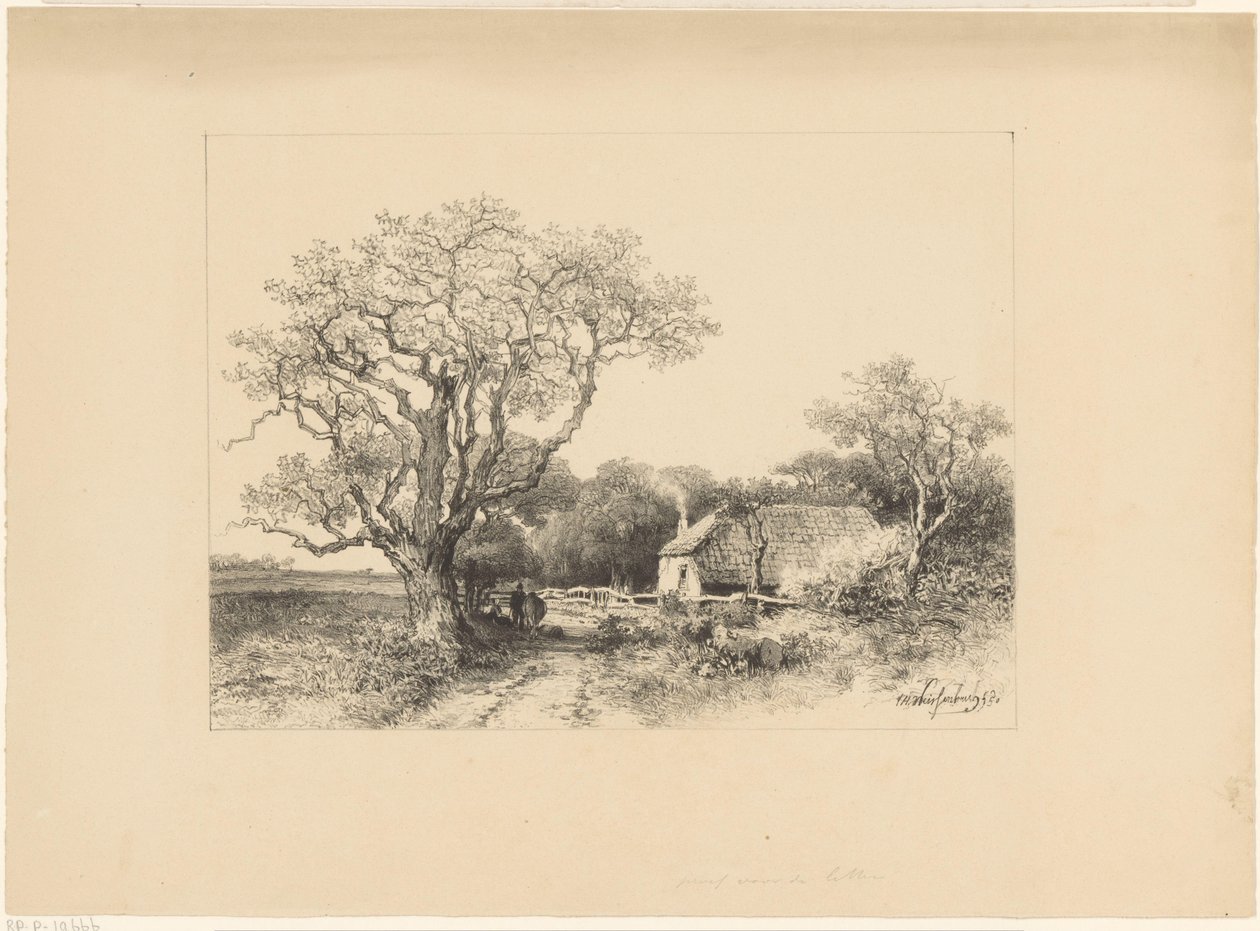 Landskap med gård av Johan Hendrik Weissenbruch
