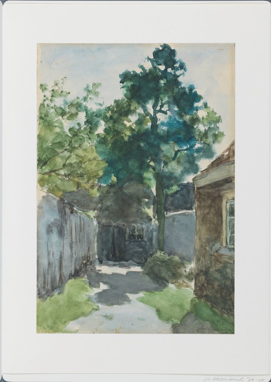 solig innergård av Johan Hendrik Weissenbruch