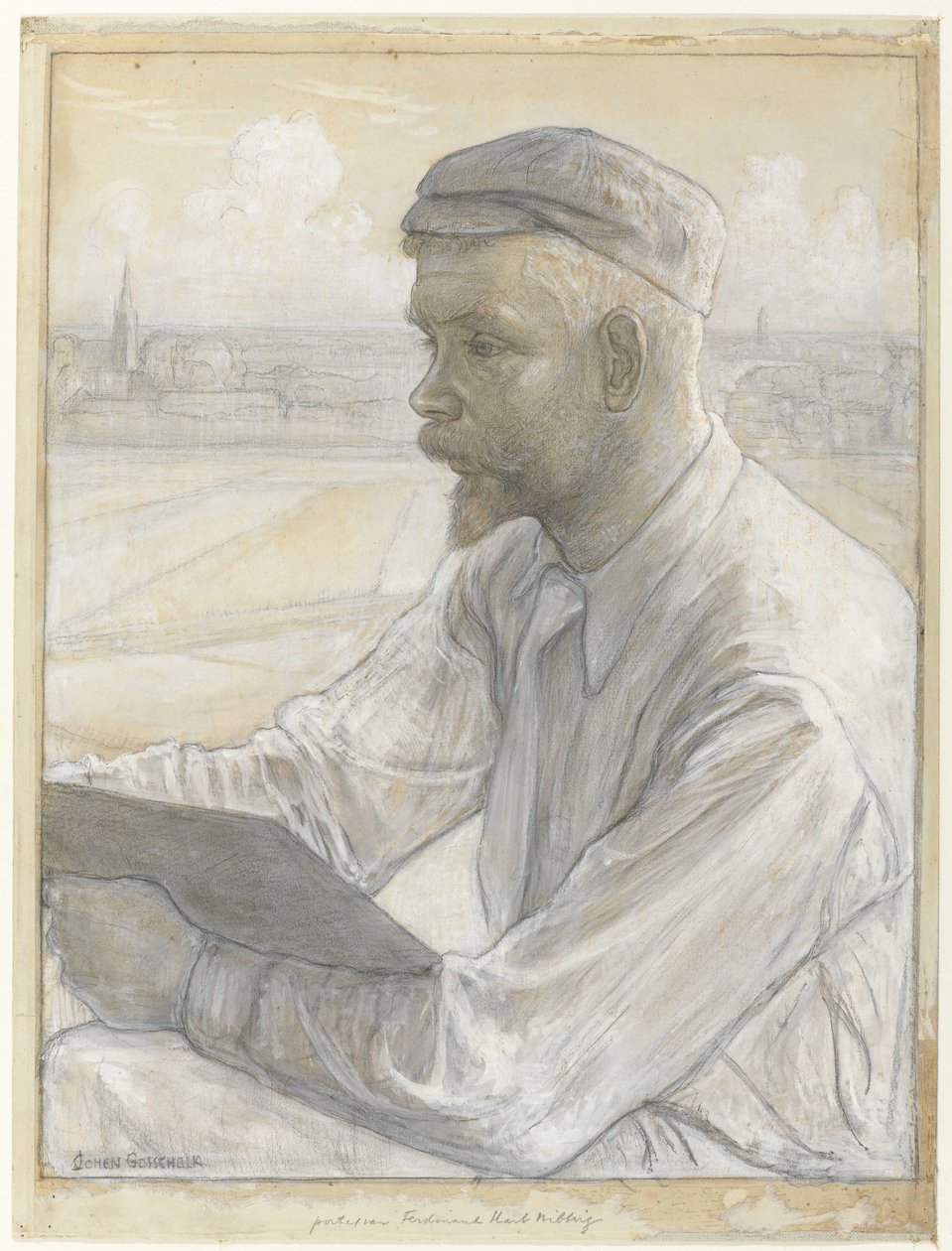 Porträtt av målaren Ferdinand Hart Nibbrig av Johan Henri Gustaaf Cohen Gosschalk