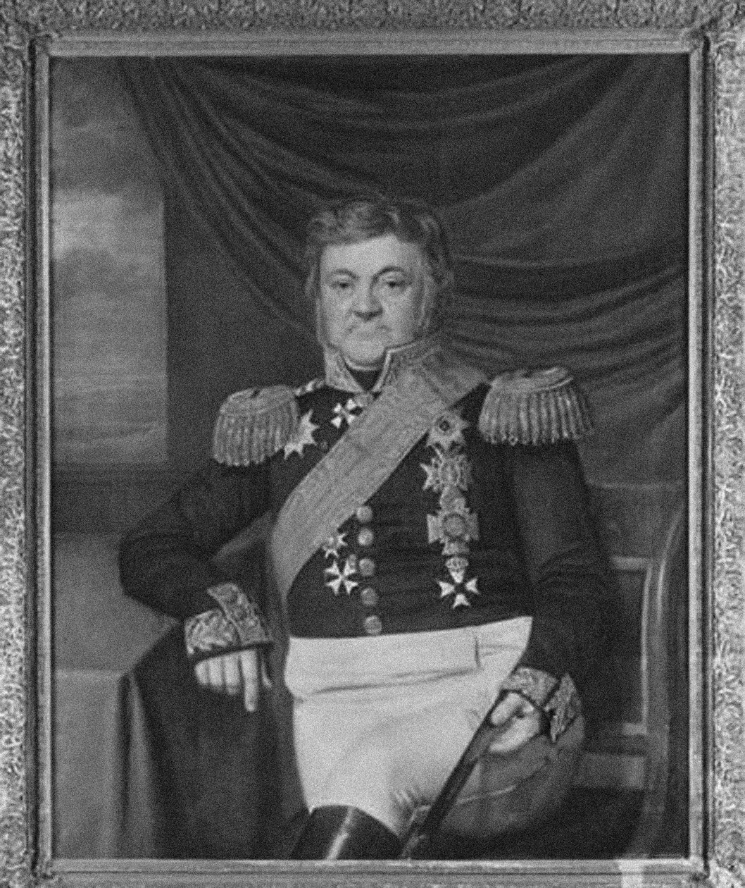 Porträtt av Lodewijk Sigismund Vincent van Heiden 1773-1850, 1830-talet av Johan Joeke Gabriël van Wicheren