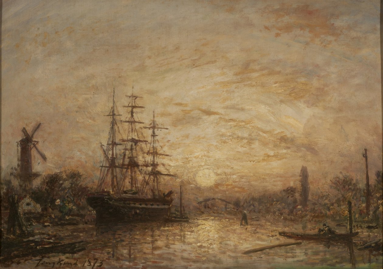 Solnedgång i Holland av Johan Jongkind
