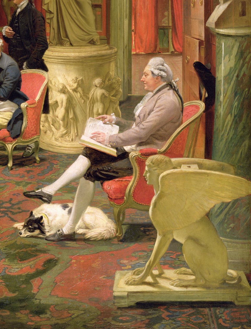 Charles Townley och hans vänner i Towneley Gallery, detalj av Charles Townley 1737-1805 1781-83 olja på duk detalj från 2288 av Johan Joseph Zoffany