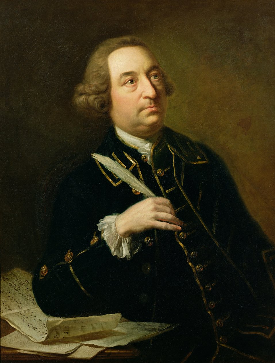 Porträtt av John Christopher Smith (1712-95), musiker och amanuens till Händel av Johan Joseph Zoffany