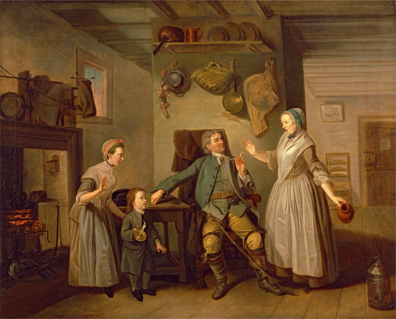 David Garrick och Mary Bradshaw i David Garricks "The Farmer