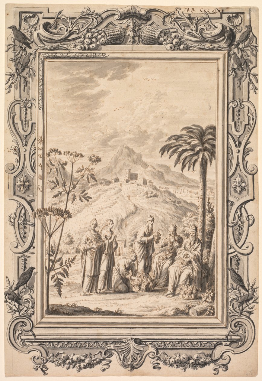 Illustration och kantdesign för Kupfer-Bibel Copper Bible, ca. 1730. av Johan Melchior Füssli