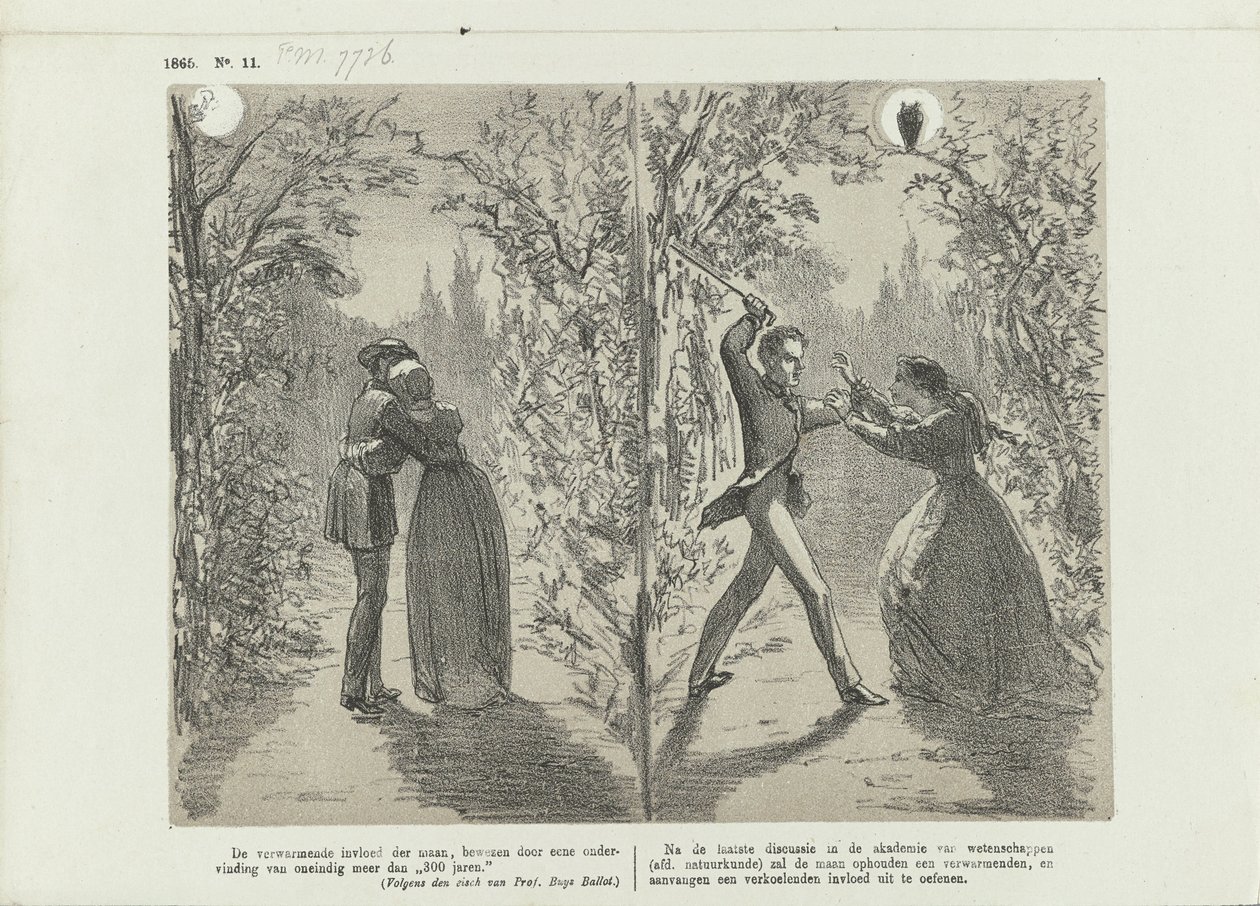 Tecknad film om månens inflytande, 1865 av Johan Michaël Schmidt Crans