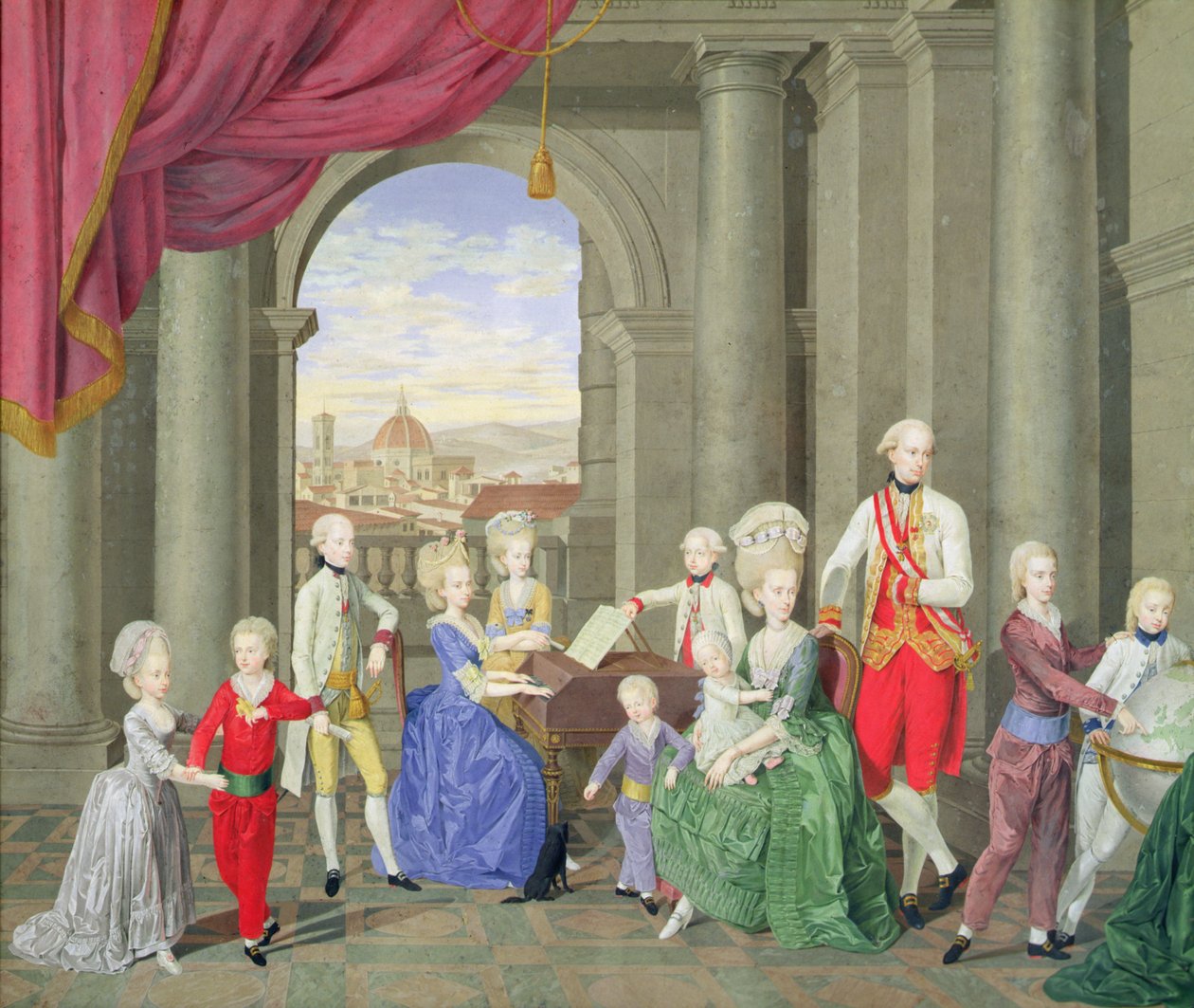 Familjen till Peter Leopold, storhertig av Toscana (1747-92), senare Leopold II, helig romersk kejsare, ca 1782 av Johan Moll