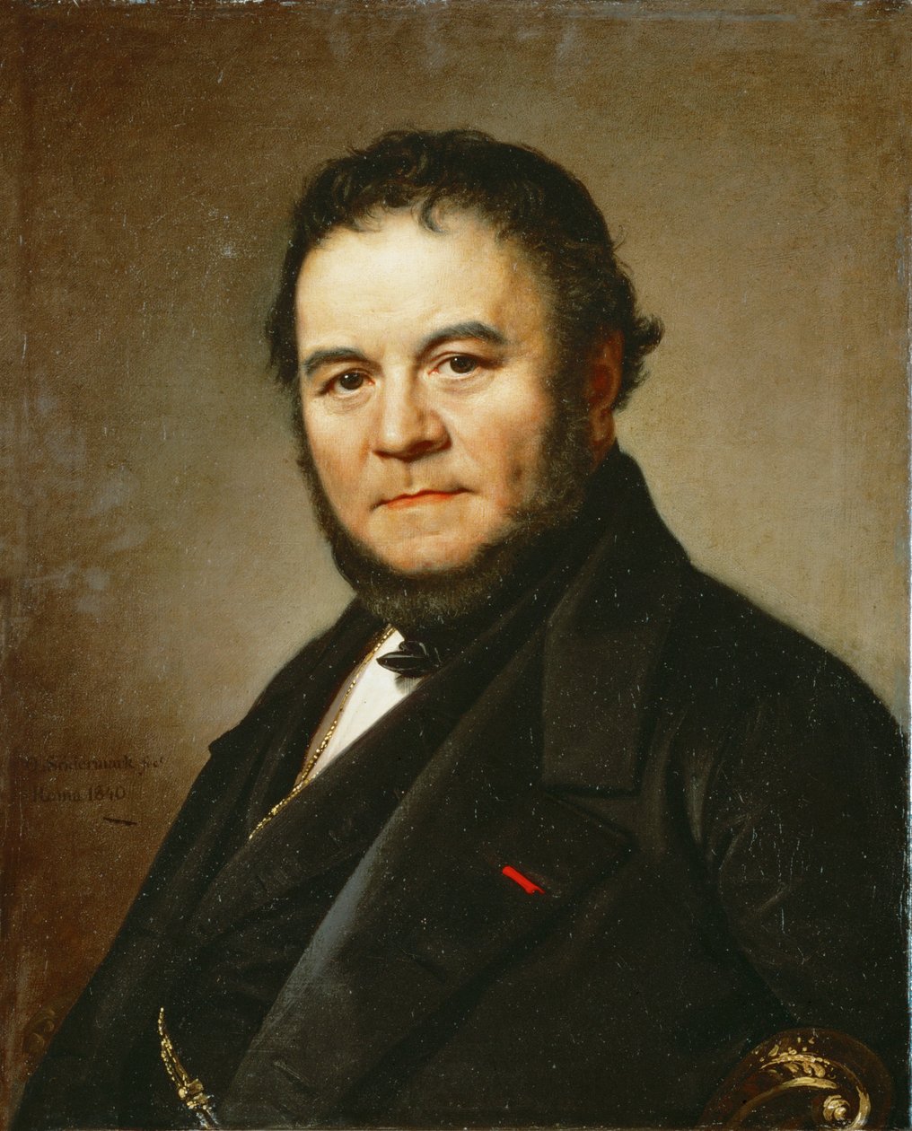 Poeten Henri Beyle, kallad Stendhal, författare till Le Rouge et le Noir och La Chartreuse de Parme ... (målning på duk) av Johan Olaf Sodermark