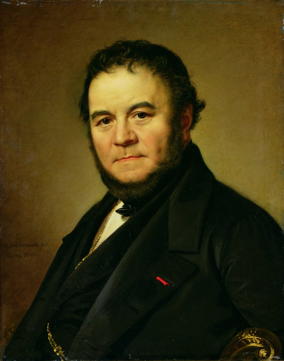 Porträtt av Marie Henri Beyle, känd som Stendhal (1783-1842) 1840 av Johan Olaf Sodermark