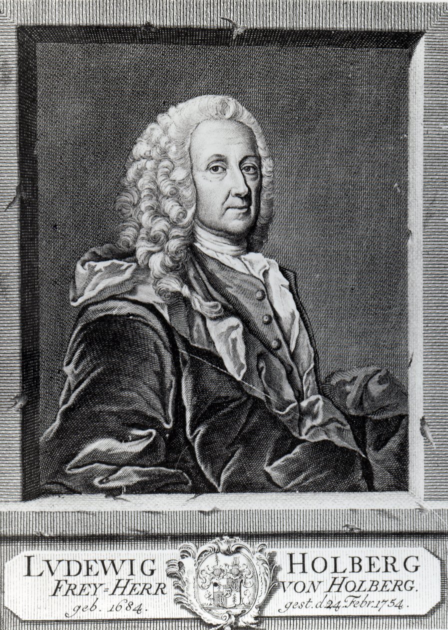 Ludvig Holberg, graverad av Johann Martin Bernigeroth, 1757 av Johan Roselius