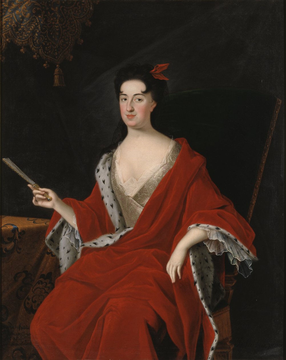 Catherine Opalinska, reine de Pologne - Porträtt av Catherine Opalinska (1680-1747), drottning av Polen, av Starbus, Johan (1679-1724). Olja på duk. Mått: 145x117 cm. Nationalmuseum Stockholm av Johan Starbus