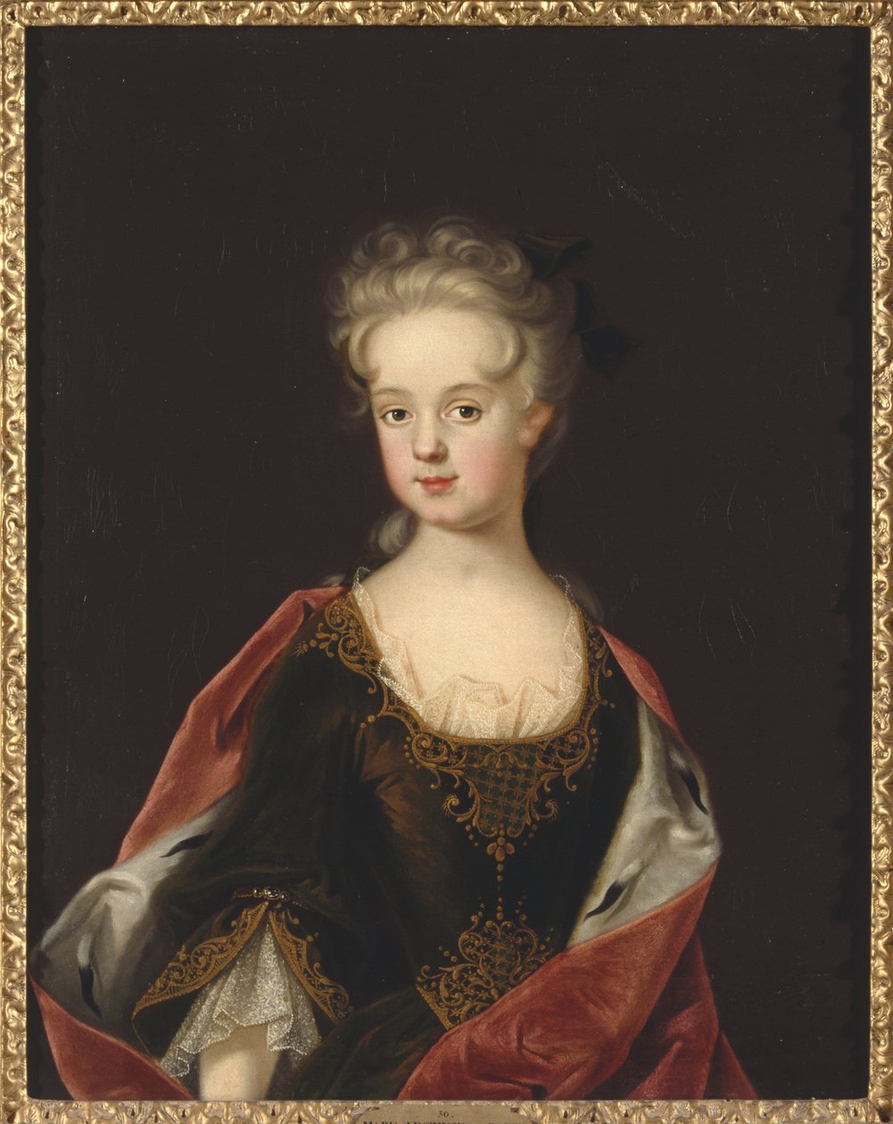 Marie Leczinska, reine de France - Porträtt av Marie Leszczynska, Frankrikes drottning (1703-1768), av Starbus, Johan (1679-1724). Olja på duk av Johan Starbus