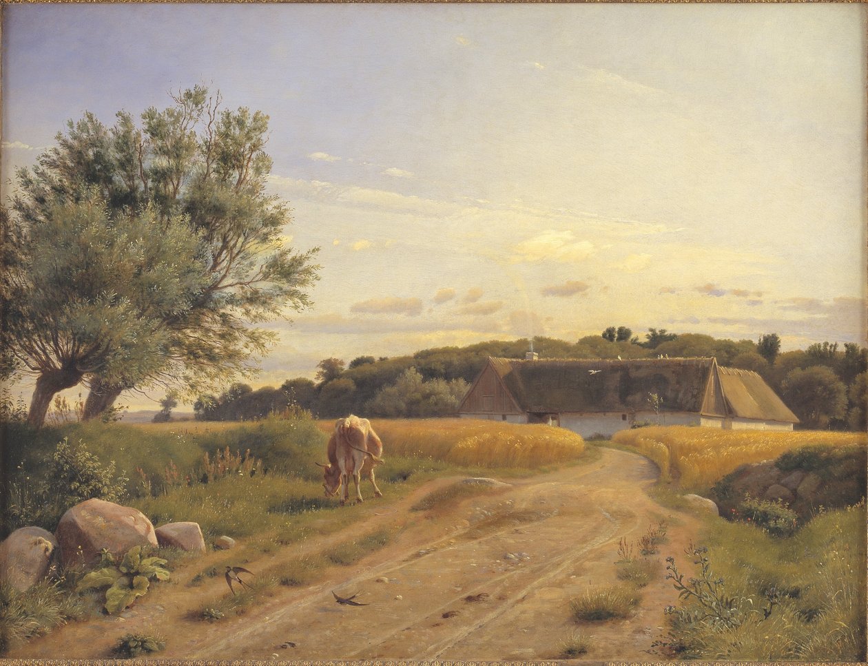 Ett torp vid Lodskov nära Vognserup Herrgård, Själland av Johan Thomas Lundbye