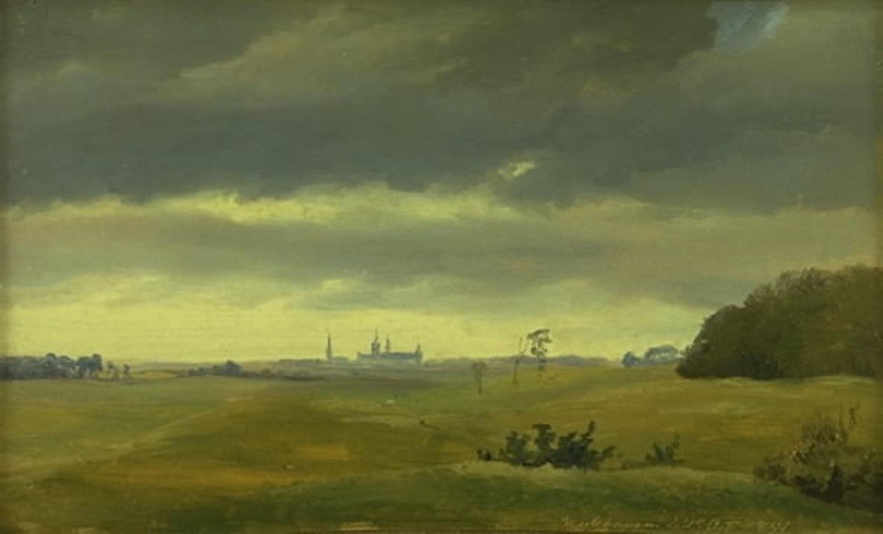 Utsikt över Frederiksborg från Hestehaven av Johan Thomas Lundbye