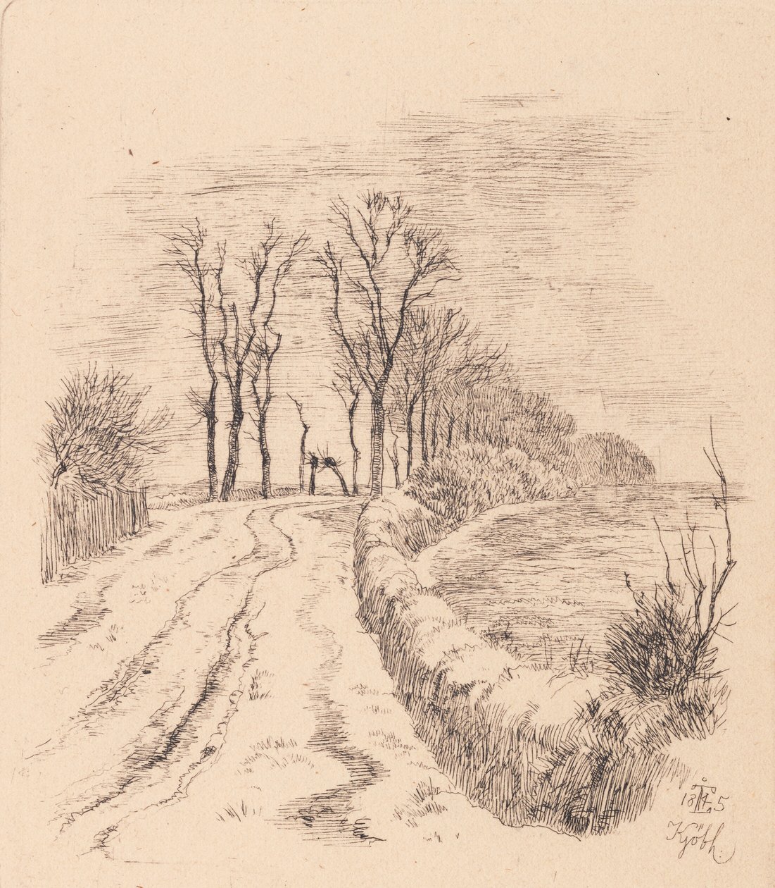 Allé av Vallø av Johan Thomas Lundbye