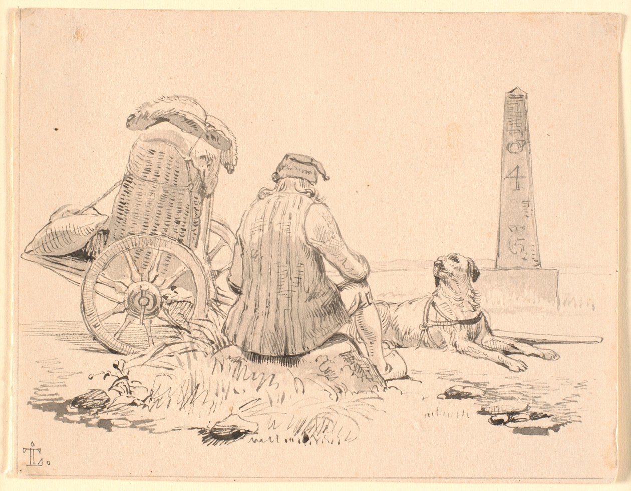 Handlaren och hans hund av Johan Thomas Lundbye