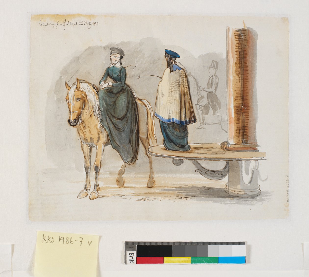 "Minne från ridhuset. 22 mars 1844." av Johan Thomas Lundbye