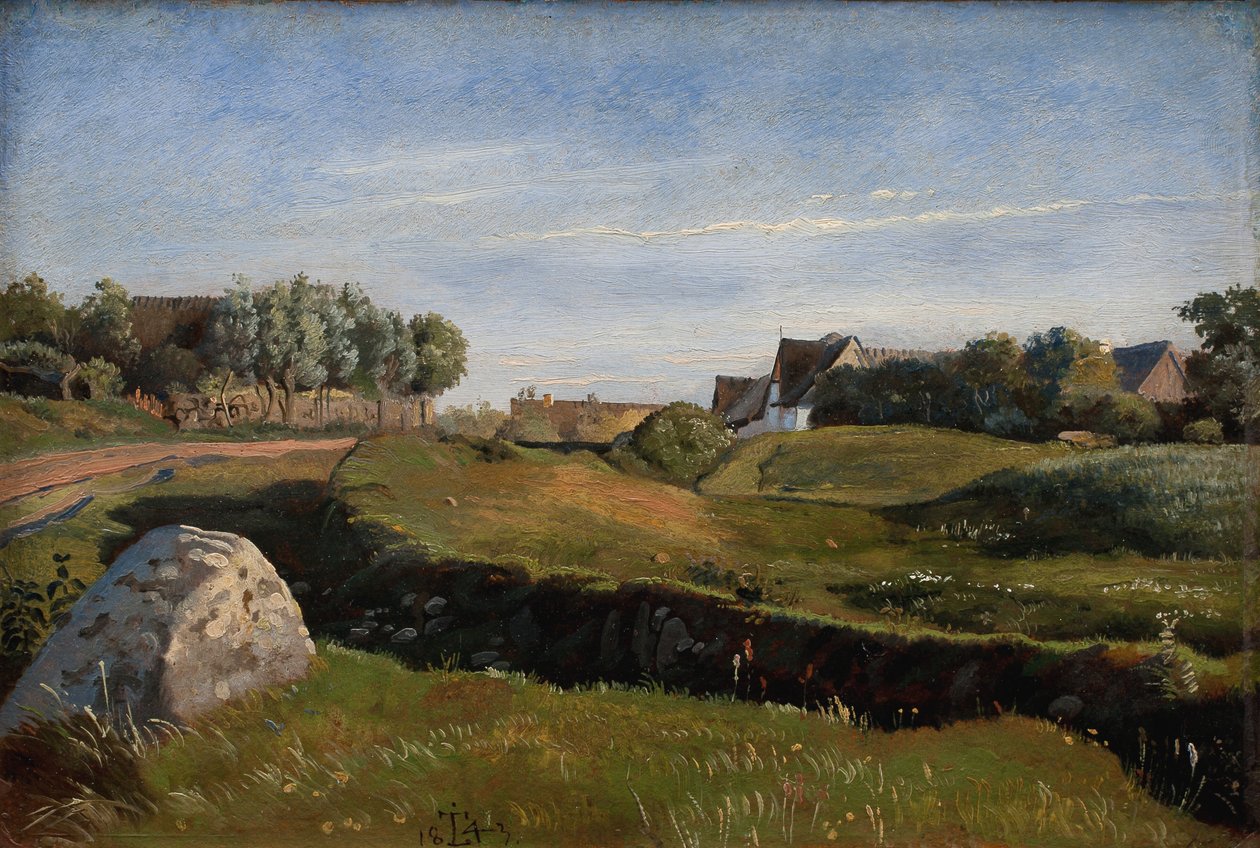 Landskap nära Vejby sett från norr. Eftermiddagsljus av Johan Thomas Lundbye