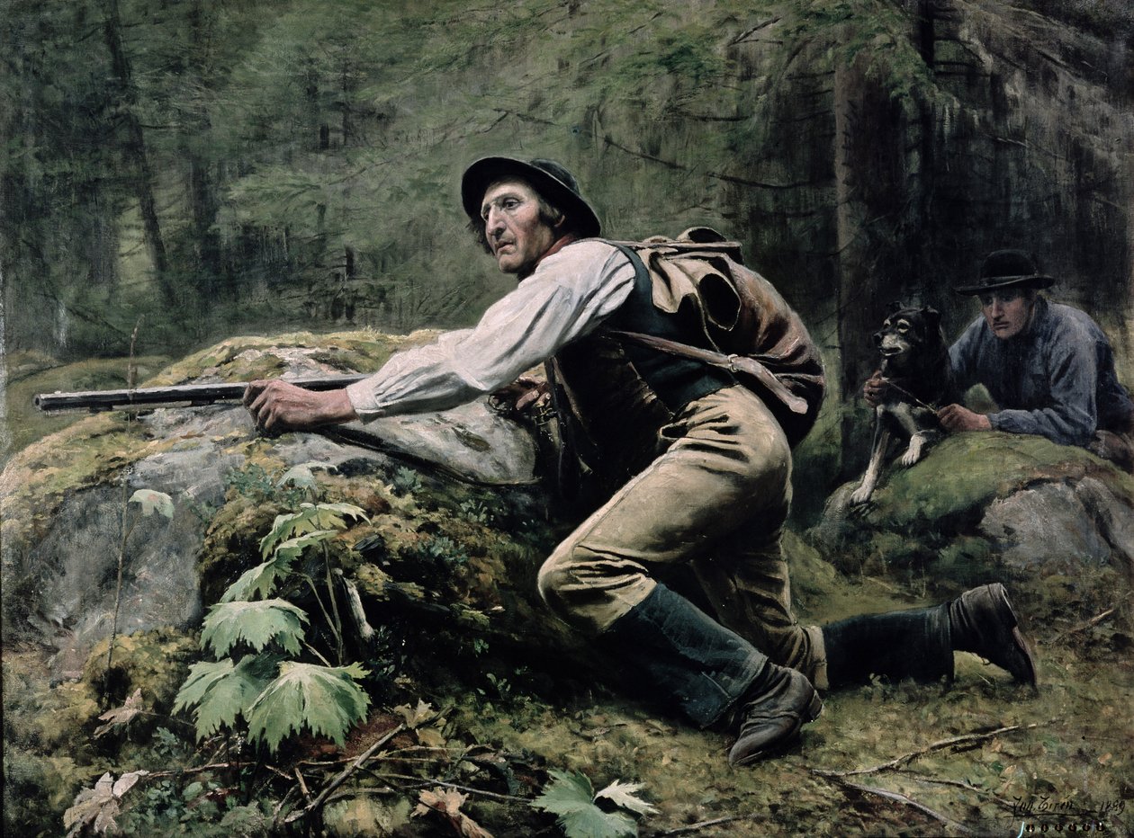 Älgjakt, 1889 av Johan Tiren
