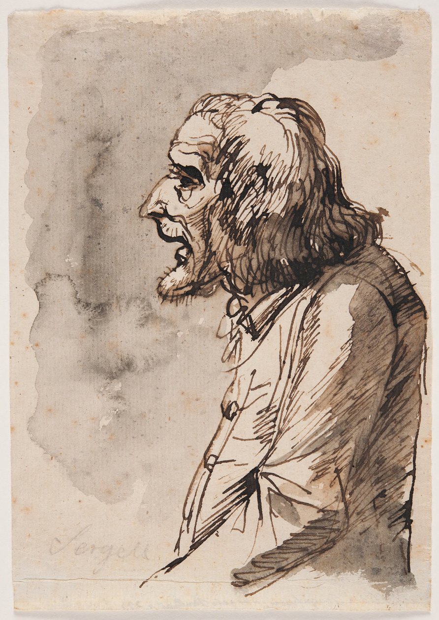 Porträtt av åldrig man av Johan Tobias Sergel