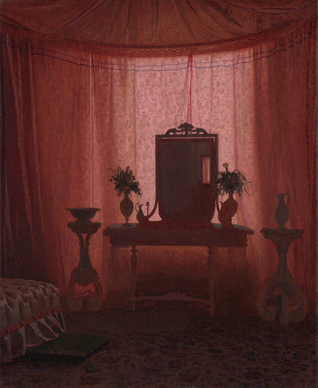 Ett sovrum i Bernstorff Palace nära Köpenhamn, ca. 1845. av Johan Vilhelm Gertner
