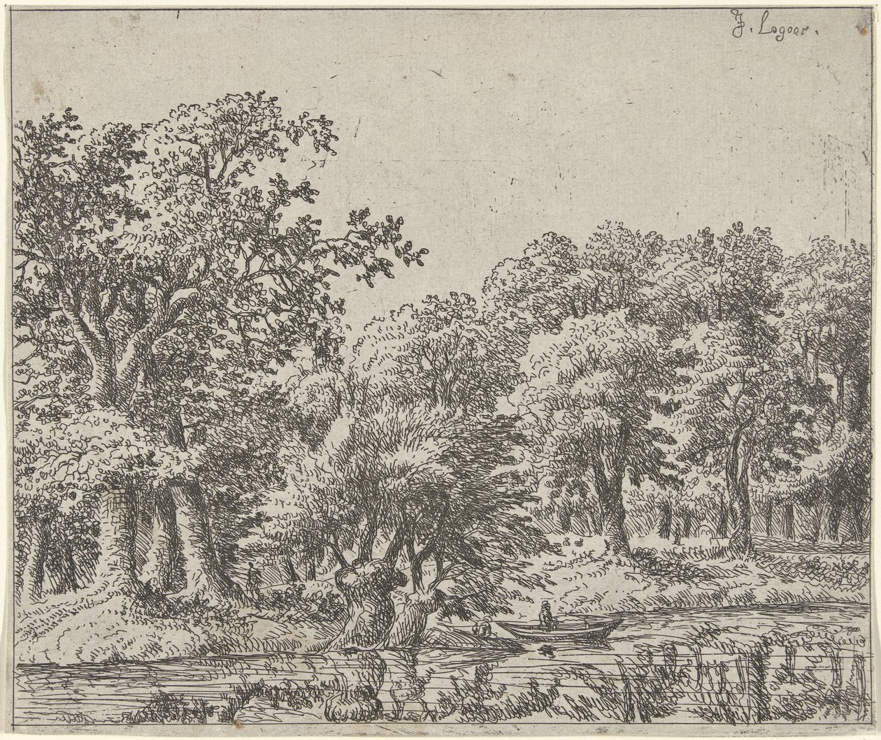 Landskap med båt av Johan de Lagoor