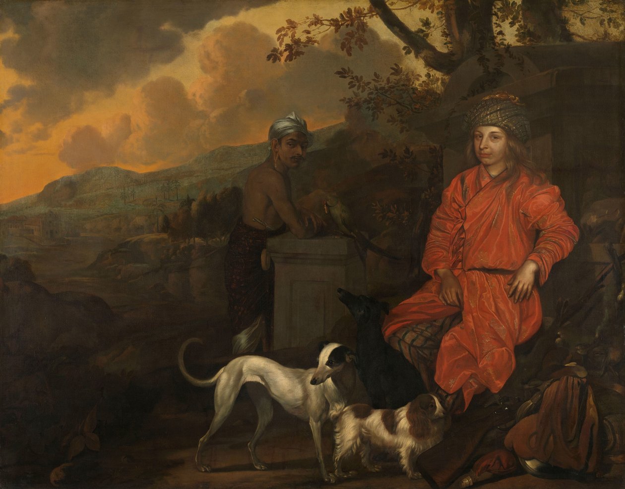 Porträtt av Philippus Baldaeus och Gerrit Mossopotam Philippus Baldaeus och hans assistent Gerrit Mosopatam av Johan de la Rocquette