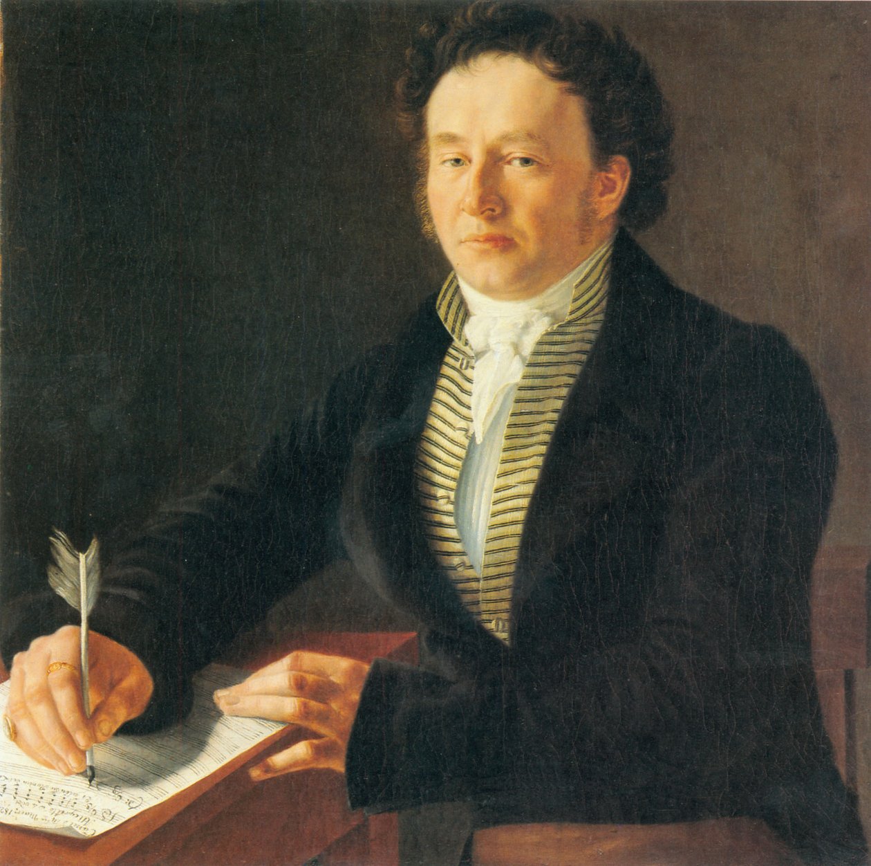 Porträt des Komponisten Ludwig (Louis) Spohr 1824 in Kassel av Johann August Nahl the Younger