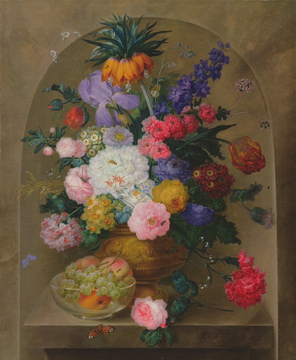 Stilleben med frukt och blommor, 1807 av Johann Baptist Drechsler