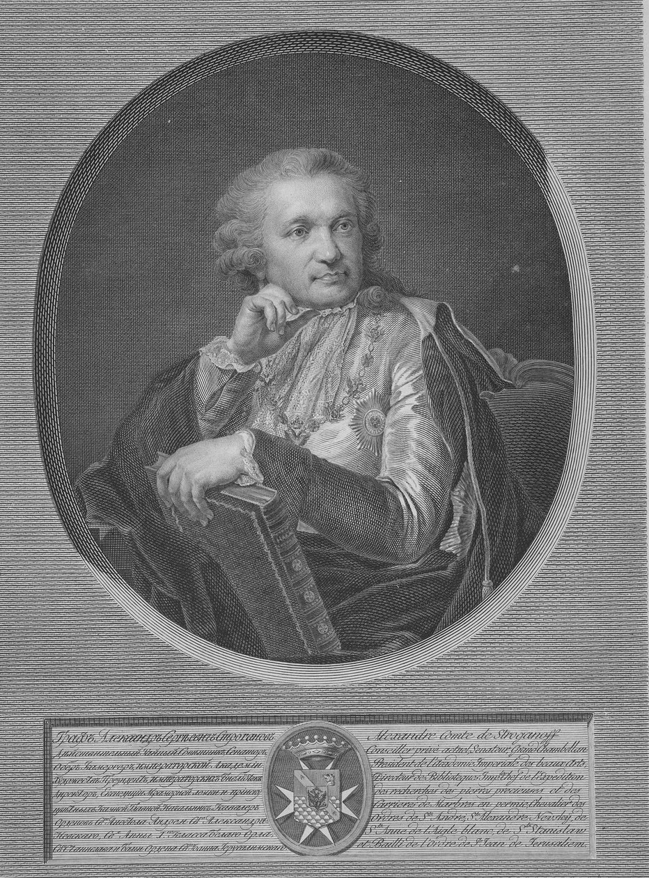Greve Stroganov, graverad av Ignaz Sebastian Klauber, 1802 av Johann Baptist Edler von Lampi