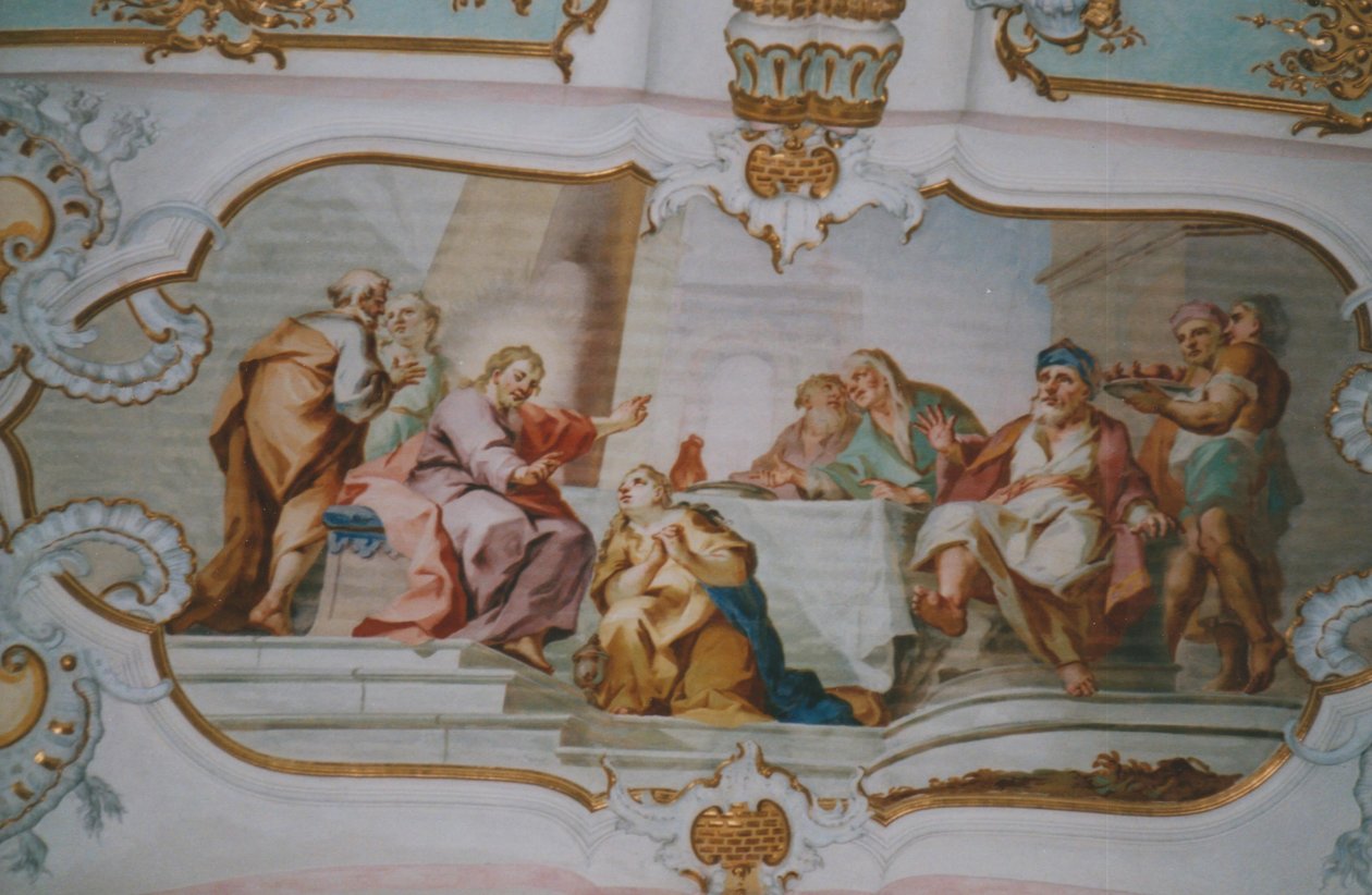 Fresco i att hantera nave av Johann Baptist Zimmermann