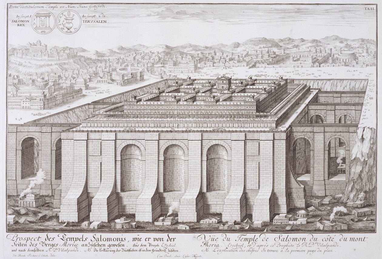 Salomos tempel, Jerusalem, från "Design of a Historic Architecture", 1721 av Johann Bernhard Fischer von Erlach