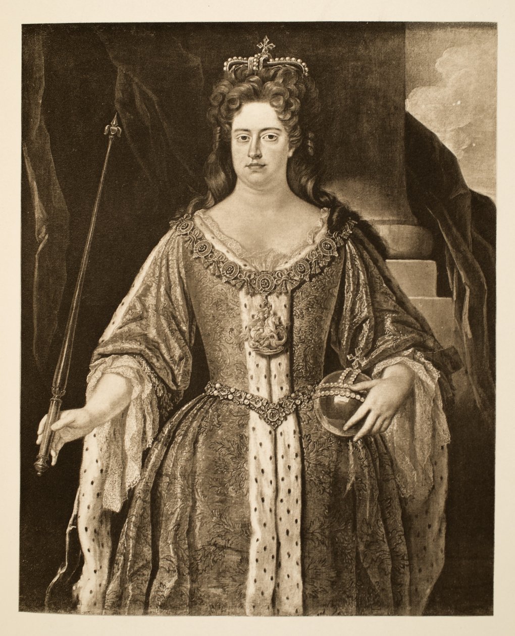 Queen Anne, pub. 1902 (kollotyp) av Johann Closterman