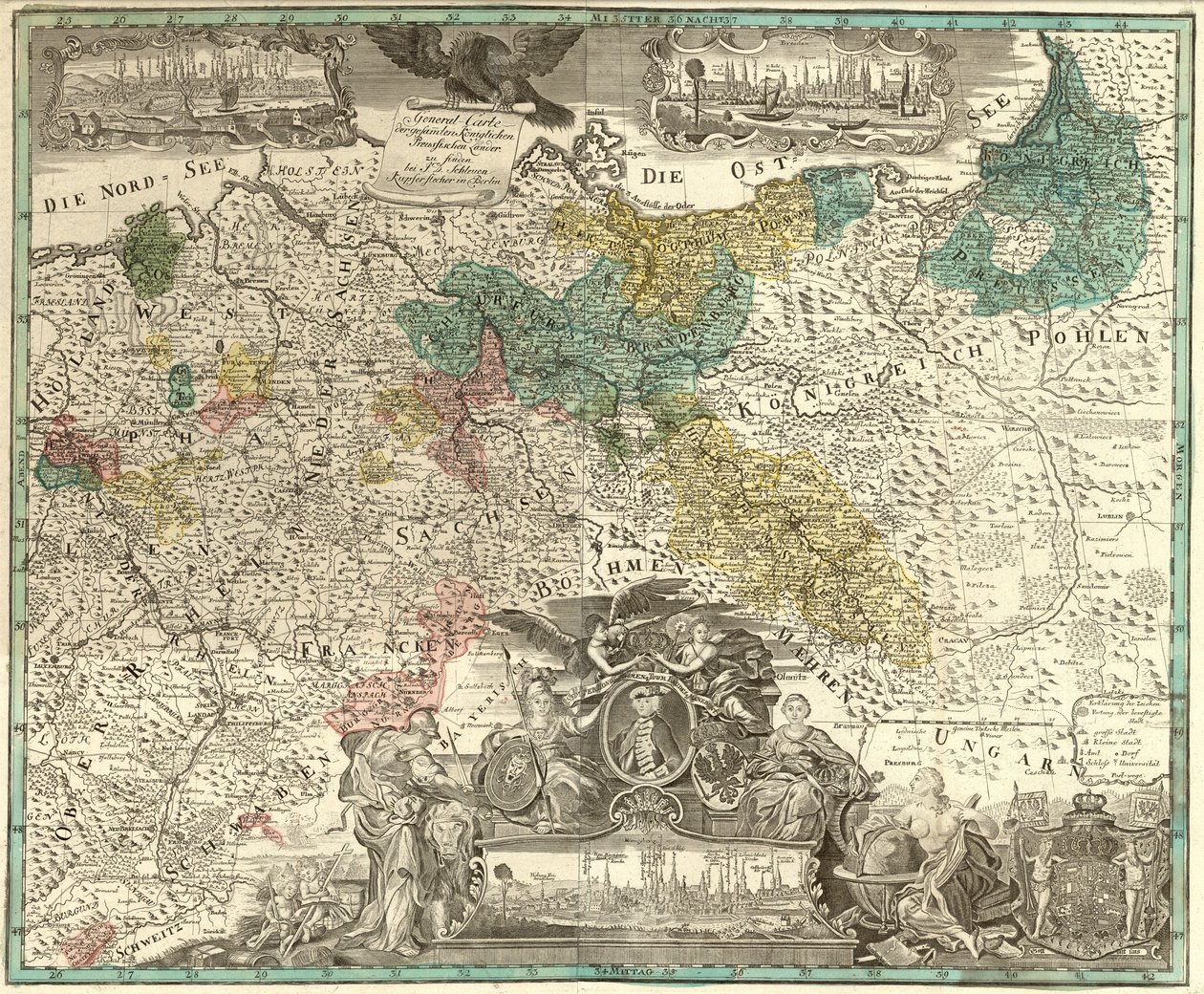 General Carte der gesammten Königlichen Preussischen Länder av Johann David Schleuen