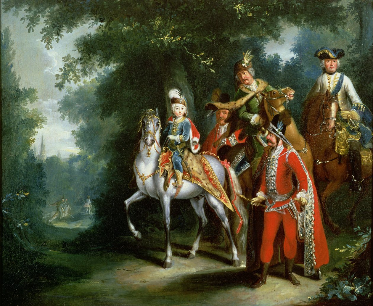 Josef II, kejsare av Tyskland (1741-90) lärde sig rida vid sex års ålder, 1748 av Johann Elias Ridinger or Riedinger